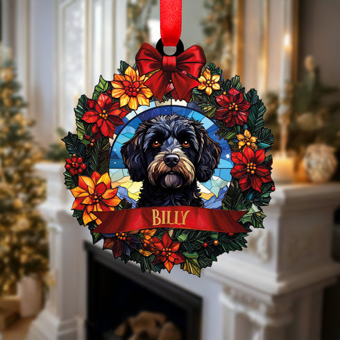 Cockapoo Black Wreath Christmas Decoration